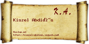 Kiszel Abdiás névjegykártya
